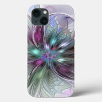 Colourful Fantasy Abstract Modern Fractal Flower