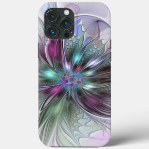 Colourful Fantasy Abstract Modern Fractal Flower iPhone 13 Pro Max Case