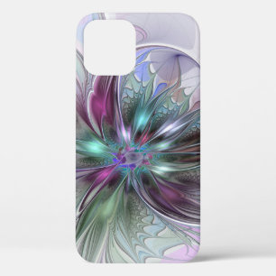 Colourful Fantasy Abstract Modern Fractal Flower iPhone 12 Pro Case