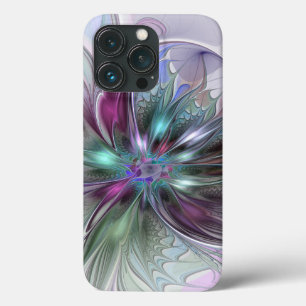 Colourful Fantasy Abstract Modern Fractal Flower iPhone 13 Pro Case