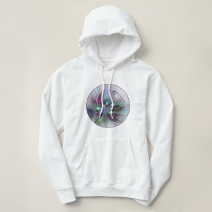 Colourful Fantasy Abstract Modern Fractal Flower Hoodie