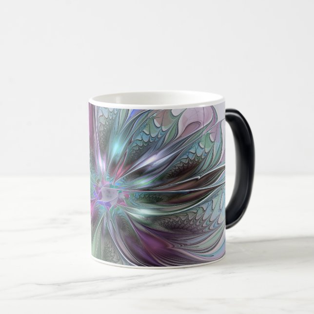 Colourful Fantasy Abstract Modern Fractal Flower Magic Mug (Front Right)