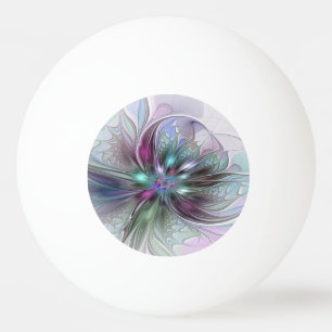Colourful Fantasy Abstract Modern Fractal Flower Ping Pong Ball