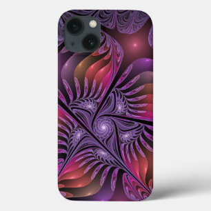 Colourful Fantasy Abstract Modern Purple Fractal iPhone 13 Case