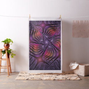 Colourful Fantasy Abstract Modern Purple Fractal Fabric