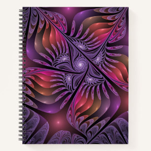 Colourful Fantasy Abstract Modern Purple Fractal Notebook