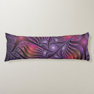Colourful Fantasy Abstract Trippy Purple Fractal Body Pillow