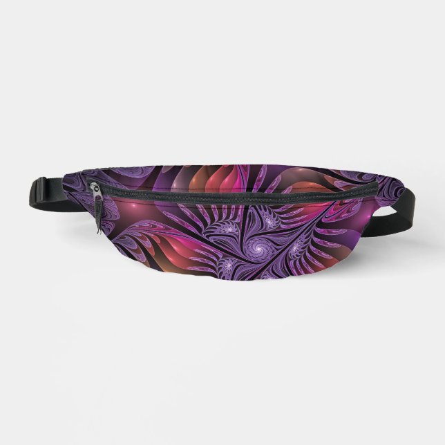 Colourful Fantasy Abstract Trippy Purple Fractal Fanny Pack (Front)