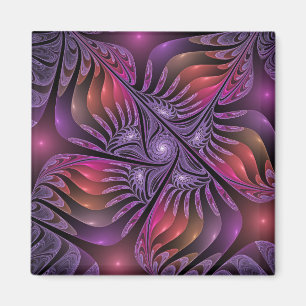 Colourful Fantasy Abstract Trippy Purple Fractal Magnet