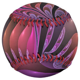 Colourful Fantasy Abstract Trippy Purple Fractal Softball