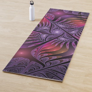 Colourful Fantasy Abstract Trippy Purple Fractal Yoga Mat