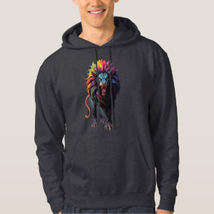 Colourful Fantasy Art a Lion Hoodie