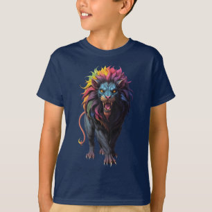 Colourful Fantasy Art a Lion T-Shirt