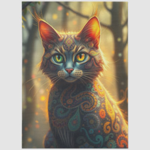 Colourful Fantasy Cat Tissue Paper