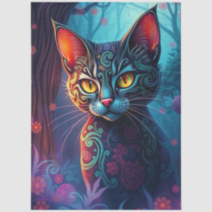 Colourful Fantasy Cat Tissue Paper