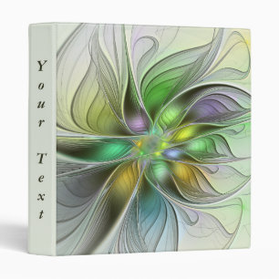 Colourful Fantasy Flower Abstract Fractal Own Text Binder