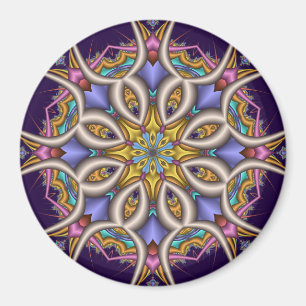 Colourful fantasy flower magnet