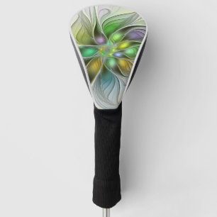 Colourful Fantasy Flower Modern Abstract Fractal Golf Head Cover