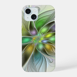 Colourful Fantasy Flower Modern Abstract Fractal iPhone 15 Case