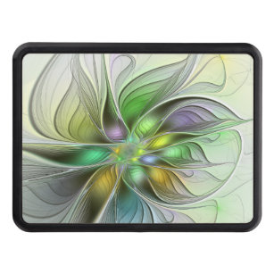 Colourful Fantasy Flower Modern Abstract Fractal Trailer Hitch Cover