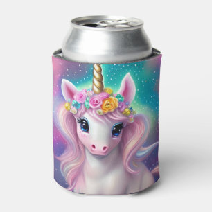 Colourful Fantasy Kawaii Unicorn Can Cooler