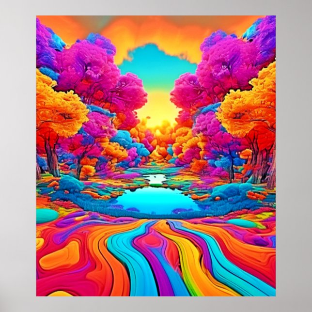 Colourful Fantasy Landscape Poster (Front)