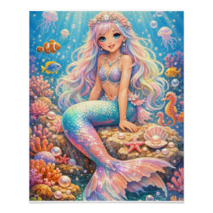 Colourful Fantasy Mermaid Wall Art