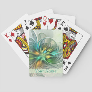 Colourful Fantasy Modern Abstract Art Flower Name Playing Cards