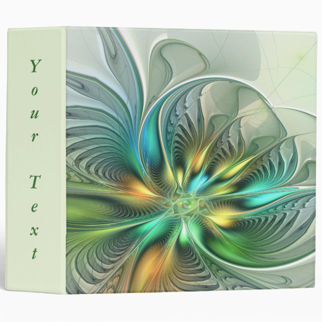 Colourful Fantasy Modern Abstract Art Flower Text Binder (Front/Spine)