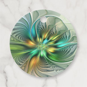 Colourful Fantasy Modern Abstract Flower Custom Favour Tags