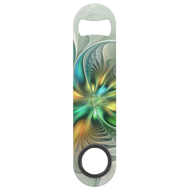 Colourful Fantasy Modern Abstract Flower Fractal Bar Key (Front)