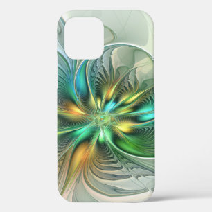 Colourful Fantasy Modern Abstract Flower Fractal iPhone 12 Case