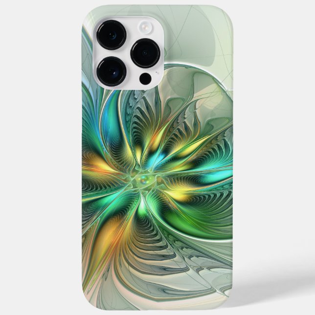 Colourful Fantasy Modern Abstract Flower Fractal Case-Mate iPhone Case (Back)