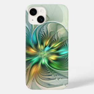 Colourful Fantasy Modern Abstract Flower Fractal Case-Mate iPhone 14 Case