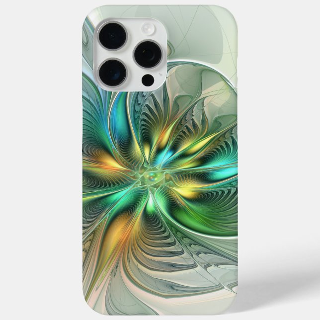 Colourful Fantasy Modern Abstract Flower Fractal Case-Mate iPhone Case (Back)