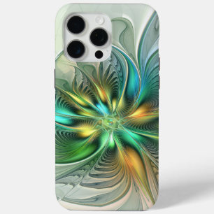 Colourful Fantasy Modern Abstract Flower Fractal iPhone 15 Pro Max Case