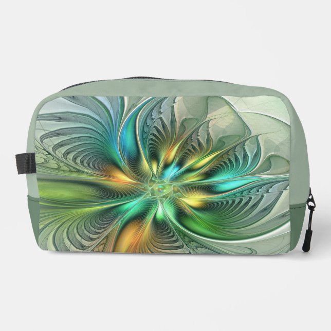 Colourful Fantasy Modern Abstract Flower Fractal Dopp Kit (Front)