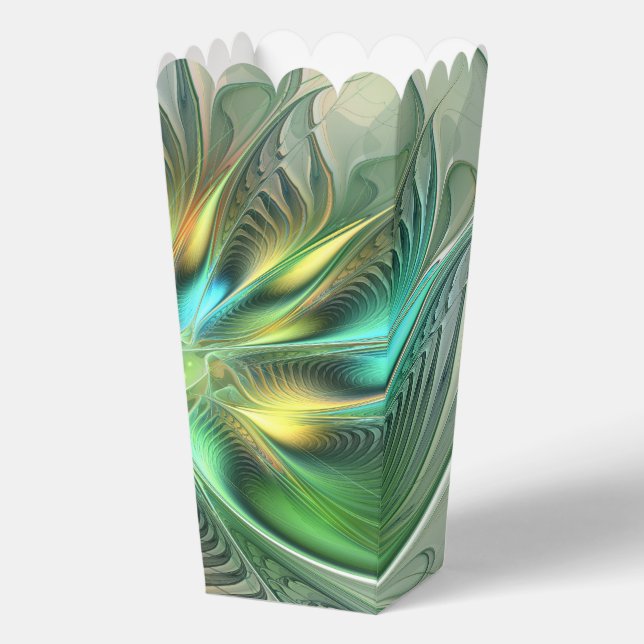 Colourful Fantasy Modern Abstract Flower Fractal Favor Box (Front)