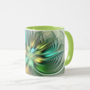 Colourful Fantasy Modern Abstract Flower Fractal Mug
