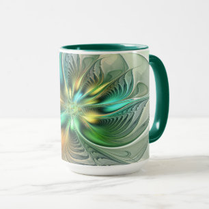Colourful Fantasy Modern Abstract Flower Fractal Mug
