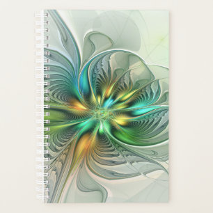 Colourful Fantasy Modern Abstract Flower Fractal Planner