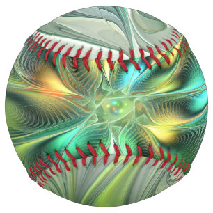 Colourful Fantasy Modern Abstract Flower Fractal Softball