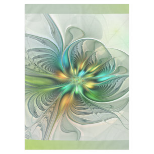 Colourful Fantasy Modern Abstract Flower Fractal Tablecloth