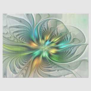 Colourful Fantasy Modern Abstract Flower Fractal Tissue Paper
