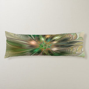 Colourful Fantasy Modern Abstract Fractal Flower Body Pillow