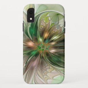 Colourful Fantasy Modern Abstract Fractal Flower iPhone XR Case