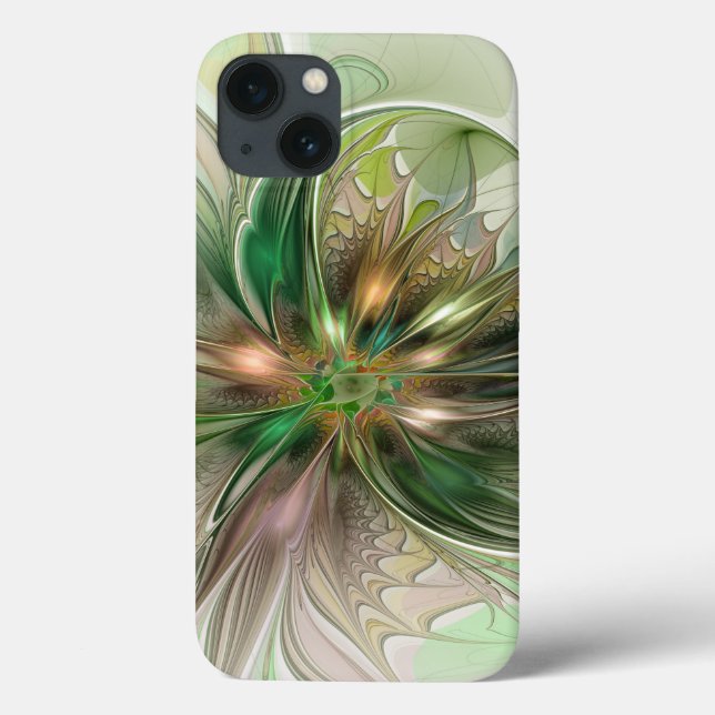 Colourful Fantasy Modern Abstract Fractal Flower Case-Mate iPhone Case (Back)