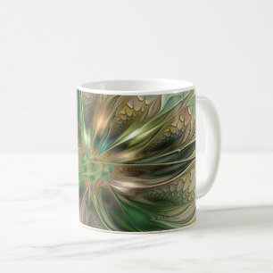 Colourful Fantasy Modern Abstract Fractal Flower Coffee Mug