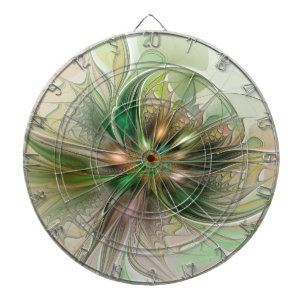 Colourful Fantasy Modern Abstract Fractal Flower Dartboard
