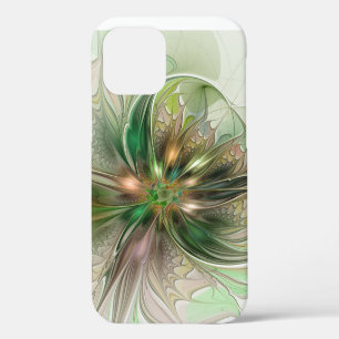 Colourful Fantasy Modern Abstract Fractal Flower iPhone 12 Case